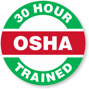 30 hour osha trained painting company badge