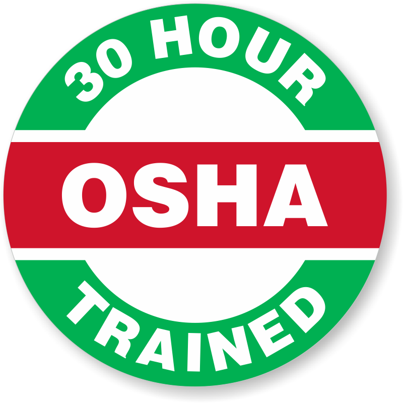 30 hour osha trained painting company badge